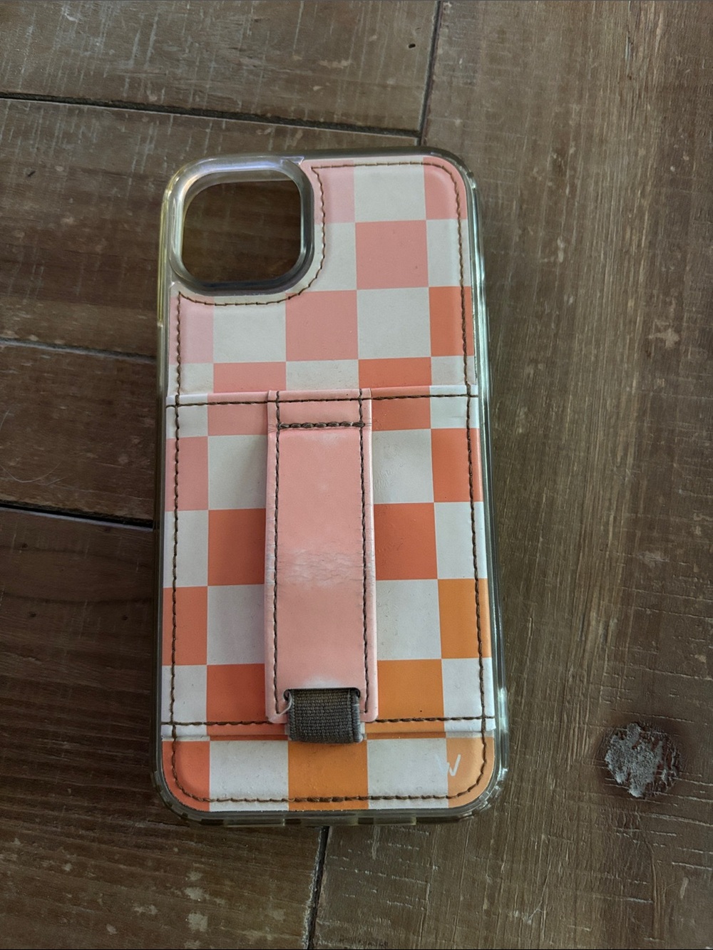 Pink Orange checkered Walli phone case